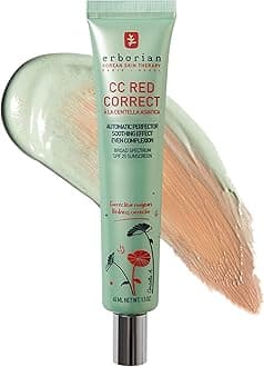 Erborian CC Red Color Correcting SPF 25 Green Pigment Cream, Neutralizes Redness, Calms Skin, Lightweight, Tone‑Perfecting Primer, Korean Skincare