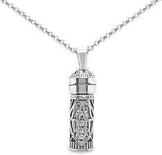Alef Bet by Paula Mezuzah Necklace Sterling Silver Men and Women