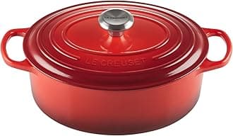 Le Creuset Signature Enamelled Cast Iron Oval Casserole Dish With Lid, 29 cm, 4.7 Litre, Cerise, 21178290602430