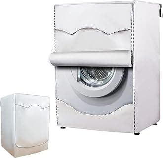 DAYONG Washing Machine Cover,Silver Coating Oxford Cloth Washer Dryer Cover for Front Loading Machine,Waterproof Dust-proof Sun-resistant Dust Cover for Full-automatic Roller Washing Machine (Silver)