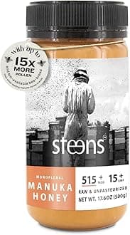 Steens Manuka Honey - MGO 515+ - Pure & Raw 100% Certified UMF 15+ Manuka Honey - Bottled and Sealed in New Zealand - 17.6 oz