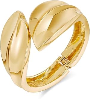 Chunky Gold Cuff Bracelets for Women Wide Gold Bangle Bracelet Hammered Open Wrist Cuff Bracelet Christmas Holiday Jewelry