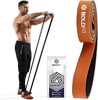 Boldfit Natural Rubber Resistance Premium Bands for Workout Dual Color Premium Heavy Resistance Band for Stretching, Pull ups, Home Exercise Resistance Band for Gym - Orange (30-45kg Resistance)