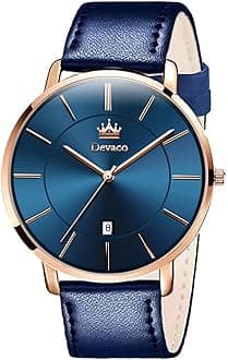 Mens Watches, Minimalist Fashion Simple Wrist Watch for Men Analog Date with Leather Strap，Ultra Thin and Stylish Large dial Watches for Men.