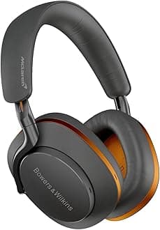 Bowers & Wilkins Px8 McLaren Edition, Noise Cancelling Wireless Over-Ear Headphones, Bluetooth 5.0, Quick Charge, 30 Hours Playback, Built-In Microphone - Galvanic Grey & Papaya Orange