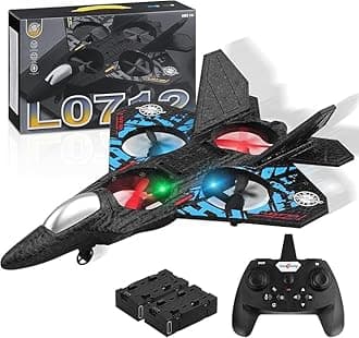 RC Aeroplane 2.4GHz Remote Controlled, RC Plane with Night Light, Quadcopter Floating Fighter Plane RC Aeroplane RTF for Beginners, APlane Toy with Coloured Lights USB Charging Children and Adults