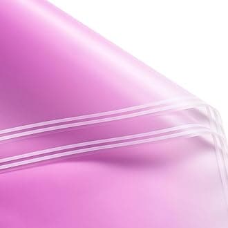 RUSPEPA 20 Sheets Flower Wrapping Paper - Pink Gradient Color Plastic Packaging - Waterproof Floral Bouquet Wrapping Paper - Florist Supplies Packaging for Birthday, Wedding, DIY Crafts