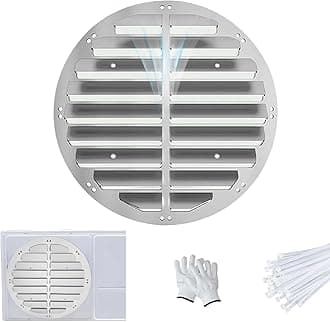 Ac Air Deflector Outdoor, Round Window Ac Deflector Stainless Steel, Air Conditioner Vent Deflector, Heat Dissipation Shutter for AC Compressor and Condenser Grilles, Thickness 0.03 in(53cm/21in)