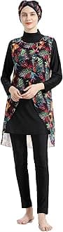 Muslim Swimwear for Women Floral Modesty Swimsuit Islamic Hijab Burkini Beachwear Tankini Swimming Costume