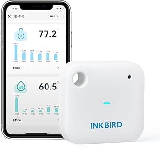 INKBIRD WiFi Thermometer Hygrometer Monitor IBS-TH3, Smart Temperature & Humidity Accurate Sensor, Indoor Temp & Humid Mornitor with App Alerts, 1-Year Data Storage, Ideal for Home, Room, Greenhouse