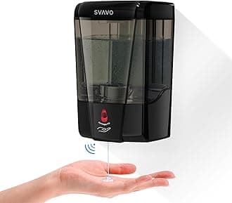 SVAVO Automatic Soap Dispenser Wall-Mounted, Hand Soap Dispenser Touchless Electric Sensor Pump Battery Operated for Office Home Kitchen Bathroom, Hotel Restaurant, 600ml/21fl.oz