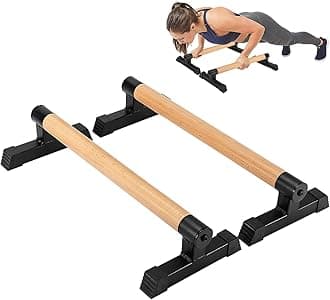 Parallettes calisthenics Holz Rutschfeste Liegestützgriffe, Premium Turnen und Calisthenics Equipment, Bounabay Dip Bar Krafttraining, Handstand Barren, Push up bar