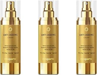 Brinton d’experts Anti-Aging Cream with Retinol, Hyaluronic Acid, Glutathione, Moringa & Camelina | Reduces Wrinkles, Fine Lines & Age Spots | Firms & Lifts Skin | For All Skin Types | 30 g x 3