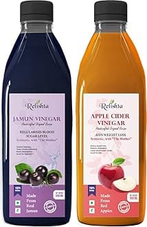 Jamun & Apple Vinegar with Mother Vinegar (Pack of 2) Homemade sirka Handcrafted Original Recipe & Traditional Taste