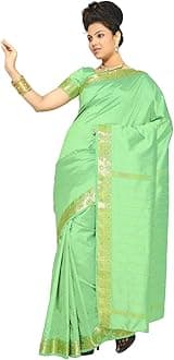 Womens Indian Ethnic Traditional Banarasi Art Silk Saree Sari Wrap Fabric Dress Drape