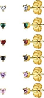 925 Sterling Silver Earrings, Cubic Zirconia Earrings Studs, Diamond Stud Earrings for Women Girl