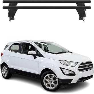 Aluminum Roof Rack Cross Bars for Ford EcoSport 2018-2022 – Lockable – T-Slots – City Crash Tested – Max 110 lbs / 50 kg Black