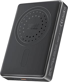 Ultra-Compact 10000mAh Power Bank with Ultra-Fast 15W MagSafe Compatible Charging, Super-Fast 20W USB-C Input/Output Port, Smart Battery Indicators, Blade 10 Black