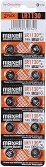 Maxell Watch Battery Button Cell LR1130 AG10 Pack of 10 Batteries