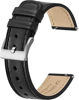 BISONSTRAP Leather Watch Straps, Classic Oil Waxed Leather, Quick Release Replacement Band for Men and Women, Band Width 18mm 20mm 22mm