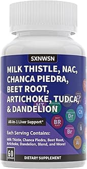 Liver Support Capsules | Milk Thistle, Artichoke & Dandelion Root - Liver Cleanse Detox Support & Repair Supplement 60 Count