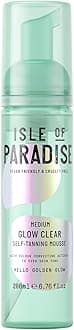 Isle of Paradise Self Tan Mousse, Medium (200 ml) Glow Clear Self Tanning Foam, Natural Ingredients & Vegan (packaging may vary)