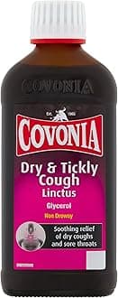 Covonia Dry & Tickly Cough Linctus,Soothes And Provides Relief From Dry Coughs And Sore Throats,Non Drowsy,Cough Syrup,Suitable For Vegetarians,Cold And Flu Relief, 180ml (Always read Label First)