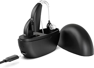 Digital Hearing Amplifier - (Pair of 2) Personal Hearing Enhancement Sound Amplifier, Rechargeable Digital Hearing Amplifier with All-Day Battery Life, Black