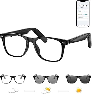 AI Sunglasses for Men & Women, Smart Glasses with ChatGPT, Real-time Translation, 145 Languages, 11H Music Play, Bluetooth, Photochromic Lens
