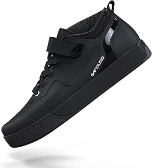 Mens MTB Mountain Bike SPD Cycling Shoes,Suitable Mountain Biking DH Enduro, Compatible All 2 Bolts Pedals,Black