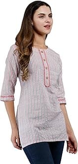 Women Indian Cotton Short Kurti Tunic | ORDER 1 SIZE BIGGER