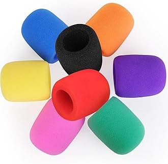 ChromLives Colorful Microphone Cover Microphone Windscreen Foam Cover Top Grade 8 Pack