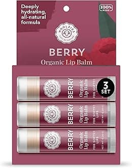 Woolzies 100% Natural Berry Lip Balm Chap Stick Set of 3 | Made with Bees Wax & Shea Butter