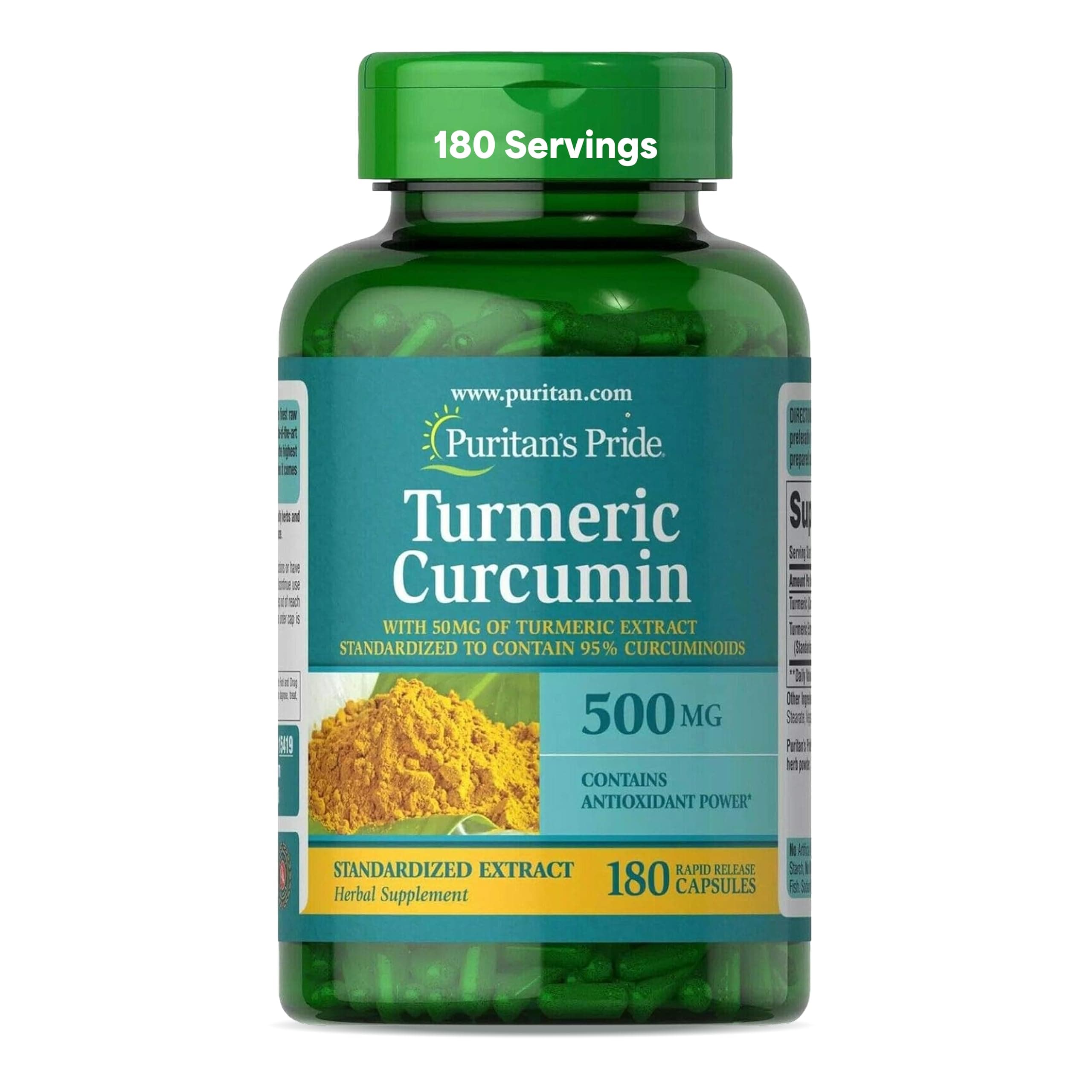 Turmeric Curcumin 500 mg-180 Capsules
