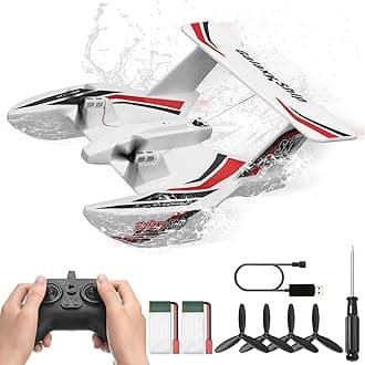 VEVOR RC Plane, 2.4GHZ 3CH RC Airplane with 6-Axis Gyro Stabilizer&2 Batteries, Ready to Fly Amphibious Aircraft Plane Toy for Adults Beginners Kids Birthday/Xmas Gift