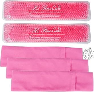Perineal Ice Packs for Postpartum, Perineal Cold Packs, Reusable Perineal Ice Packs for Postpartum and Hemorrhoid Pain Relief,Women After Pregnancy, Hemorrhoids(2 Pcs+3 Washable Sleeves/10X2.4in)