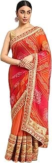 Pandadi SareeWomen's Elegance Chiffon Bandhani Saree with Heavy Lehenga Design