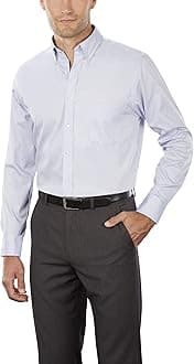 Van HeusenMen's Dress Shirt Regular Fit Pinpoint Solid