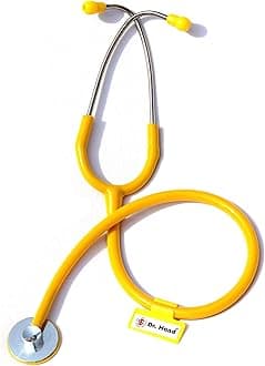 Dr. Head Single Care Aluminum Stethoscope For Doctors, Nurse, Hospital and Medical Student Cardiology Stethoscope (YELLOW)