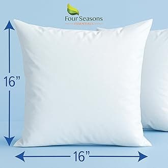 Four Seasons Essentials Euro Size Pillow Protectors (Set of 2) - European Square 16x16 Pillow Covers Waterproof Hypoallergenic Dust Proof Zippered Encasement