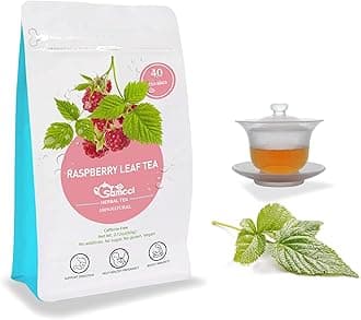Samcci - Raspberry Leaf Tea Bag, 40 Teabags - Natural Pregnancy Tea - Pure Red Raspberry Leaf Herbal Tea - Help Childbirth & Support Menstrual - Non-GMO - Caffeine-free
