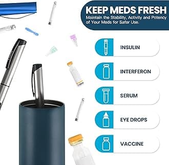 Insulin Cooler Travel Case TSA Approved, 60H Refrigerated Diabetes Travel Organizer with Ice Packs, Large Medication Cooler with Needle Compartment for Diabetic Supplies (Red)