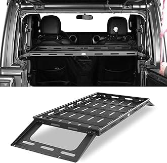 Hooke Road JL 2 Door Rear Trunk Cargo Rack Basket Tray Organizer Interior Storage Luggage Carrier for 2018-2026 Jeep Wrangler JL 2-Door Hard Top - Lightweight Steel