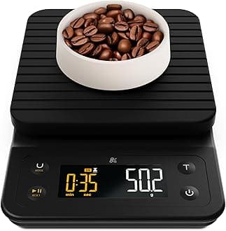 Coffee Scale with Timer – 0.1g Precision Digital Coffee & Espresso Scale for Pour-Over, Coffee Bean Weighing, Barista Brewing, Waterproof Cover, 3kg Capacity (Onyx Black)