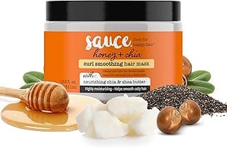 SAUCE BEAUTY Honey Chia Smoothing Curl Mask - 10.5 fl oz Curly Hair Mask for Dry & Frizzy Hair - Hydrating & Taming Mask for Naturally Curly & Wavy Hair (Honey Chia)
