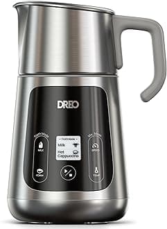 Dreo All-in-1 Milk Frother, Automatic Foam Maker for Latte Art-level Microfoam and Hot/Cold Coffee, 27oz/800ml Electric Milk Warmer with 30+ Drinks, Dishwasher Safe, Dairy/Plant-Based Milk, Star Light