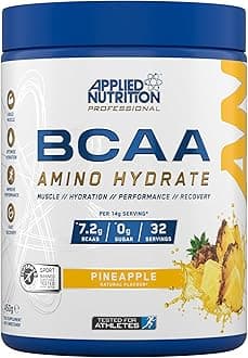 BCAA Powder - Branched Chain Amino Acids BCAAs Supplement, Amino Hydrate Intra Workout & Recovery Energy Drink (450g - 32 Servings) (Pineapple)
