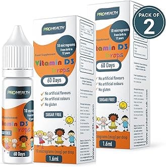 10 UG 60 Drops - Vegan Vitamin D3 Supplement for Babies and Young Children (Pack of 2)