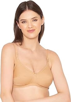 Groversons Paris Beauty Women's Non-Padded Wire-Free Full Coverage Cotton Bra | Adjustable Straps | Hook & Eye Closure | Soft Everyday Bra
