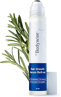 Be Bodywise Rosemary Hair Growth Serum Roll On 25 ml – 3% Rosemary, 3% Redensyl & 2% Anagain | DHT-Blocking Scalp Serum Boosts Oxygen Flow, Reduces Hair Fall | Paraben/Sulfate-Free | Women & Men